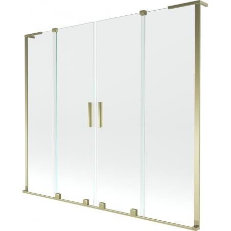 Mexen Velar L Duo mampara de baño de 2 hojas correderas 180 x 150 cm, transparente, dorado - 896-180-003-02-50
