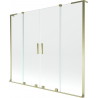 Mexen Velar L Duo vannitoa ekraan 2-tiivaline lükanduks 180 x 150 cm, läbipaistev, kuldne - 896-180-003-02-50