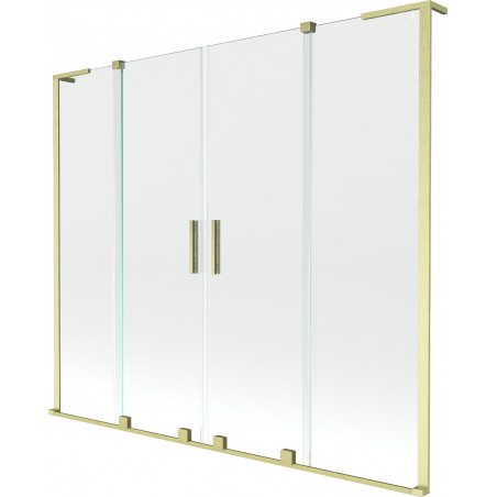 Mexen Velar L Duo 2-liigendiline liugklaasssein 180 x 150 cm, läbipaistev, harjatud kuldne - 896-180-003-02-55