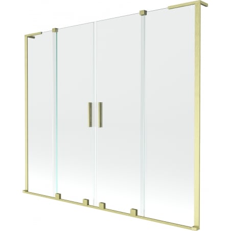 Mexen Velar L Duo Badewannenwand 2-flügelig verschiebbar 180 x 150 cm, transparent, gold gebürstet - 896-180-003-02-55