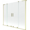 Mexen Velar L Duo 2-liigendiline liugklaasssein 180 x 150 cm, läbipaistev, harjatud kuldne - 896-180-003-02-55
