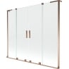 Mexen Velar L Duo paravan za kadu, dvokrilni, klizni, 180 x 150 cm, transparentan, ružičasto zlato - 896-180-003-02-60