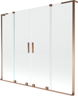 Mexen Velar L Duo Badewannenaufsatz 2-flügelig verschiebbar 180 x 150 cm, transparent, Roségold - 896-180-003-02-60