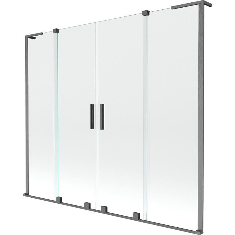 Mexen Velar L Duo kaheleline duši vahesein, liuglev, 180 x 150 cm, läbipaistev, püssihall harjatud - 896-180-003-02-66
