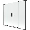 Mexen Velar L Duo vannisein 2-tiivaline lükanduks 180 x 150 cm, läbipaistev, must - 896-180-003-02-70