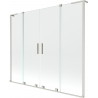 Mexen Velar L Duo-Badewannenabtrennung, 2-flügelig, verschiebbar, 180 x 150 cm, transparent, gebürstetes Nickel