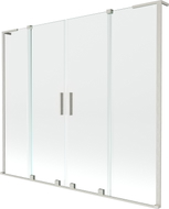 Mexen Velar L Duo badscherm voor badkuip, 2-delig schuifbaar 180 x 150 cm, transparant, geborsteld nikkel - 896-180-003-02-97