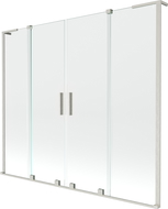 Mexen Velar L Duo paratia da bagno 2-anta scorrevole 180 x 150 cm, trasparente, nichel spazzolato - 896-180-003-02-97