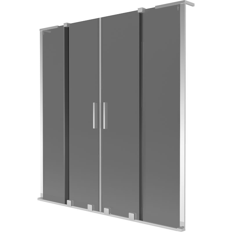 Mexen Velar L Duo Badewannenabtrennung 2-flügelig verschiebbar 140 x 150 cm, Graphit, Chrom - 896-140-003-42-01