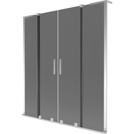 Mexen Velar L Duo vannitoa ekraan 2-osaline liuguks 140 x 150 cm, grafiit, kroom - 896-140-003-42-01