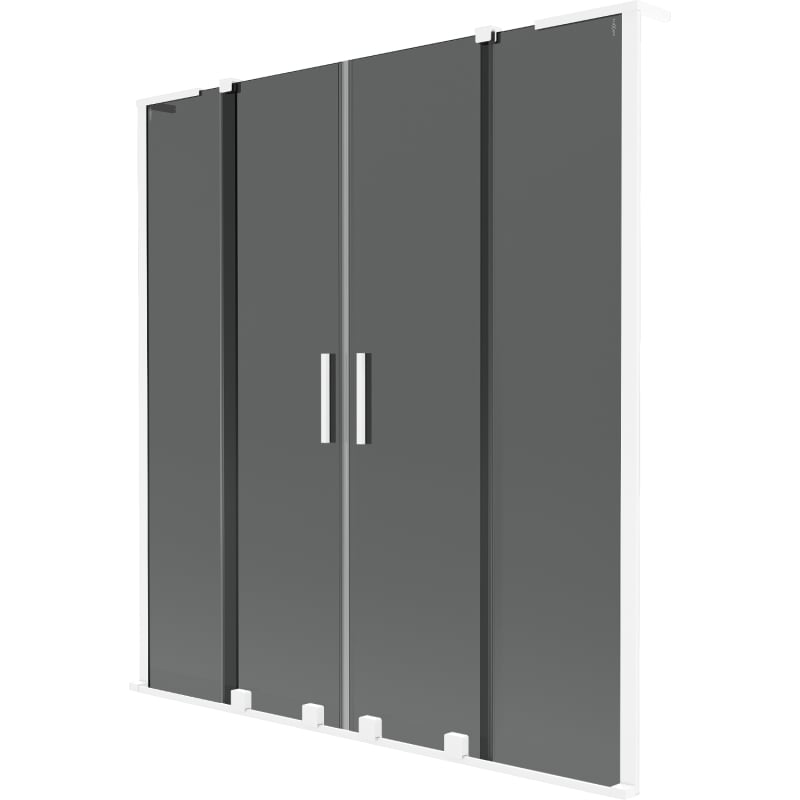 Mexen Velar L Duo vannitoa kahe tiivaga liuguksega vann 140 x 150 cm, grafiit, valge - 896-140-003-42-20