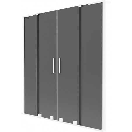 Mexen Velar L Duo vannitoa kahe tiivaga liuguksega vann 140 x 150 cm, grafiit, valge - 896-140-003-42-20