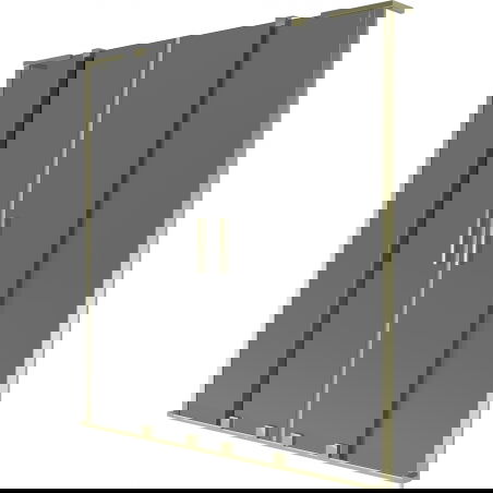 Mexen Velar L Duo Duschtrennwand, zweiflügelig, verschiebbar, 140 x 150 cm, Grafit, Gold - 896-140-003-42-50