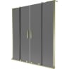 Mexen Velar L Duo Badewannenabtrennung 2-flügelig verschiebbar 140 x 150 cm, Graphit, Gold - 896-140-003-42-50