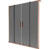 Mexen Velar L Duo vannitubade ekraan 2-osaline liuguks 140 x 150 cm, grafiit, harjatud vask - 896-140-003-42-65