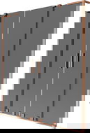 Mexen Velar L Divkāršs vannas ekrāns ar divām bīdāmām durvīm 140 x 150 cm, grafīts, matēta vara apdare - 896-140-003-42-65