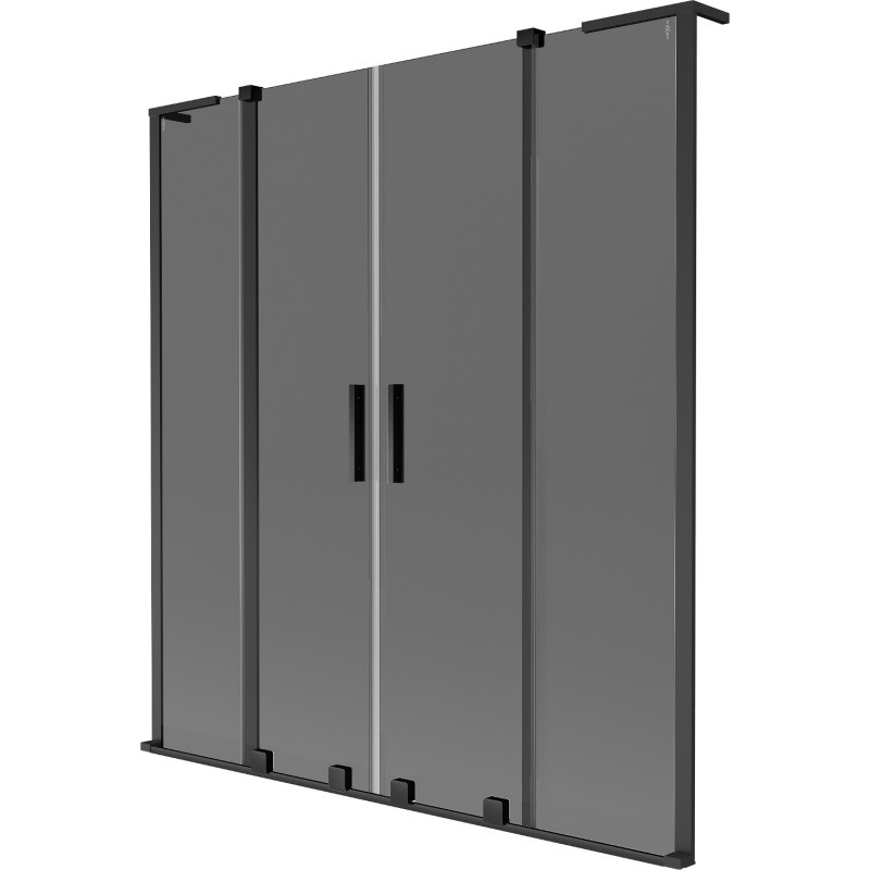 Mexen Velar L Duo vannitoa vahesein 2-osaline lükanduks, 140 x 150 cm, grafiit, must - 896-140-003-42-70