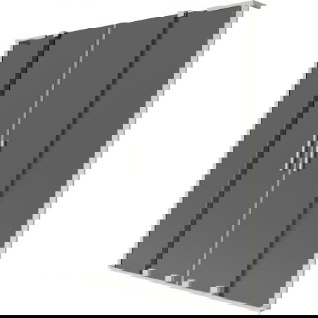 Mexen Velar L Duo Badewannenfaltwand 2-flügelig verschiebbar 140 x 150 cm, Graphit, gebürsteter Nickel - 896-140-003-42-97