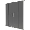 Mexen Velar L Duo Two-Panel Sliding Shower Screen 140 x 150 cm, Graphite, Brushed Nickel - 896-140-003-42-97