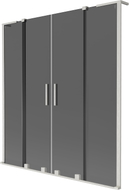 Mexen Velar L Duo parawan nawannowy 2-skrzydłowy rozsuwany 140 x 150 cm, grafit, nikiel szczotkowany - 896-140-003-42-97