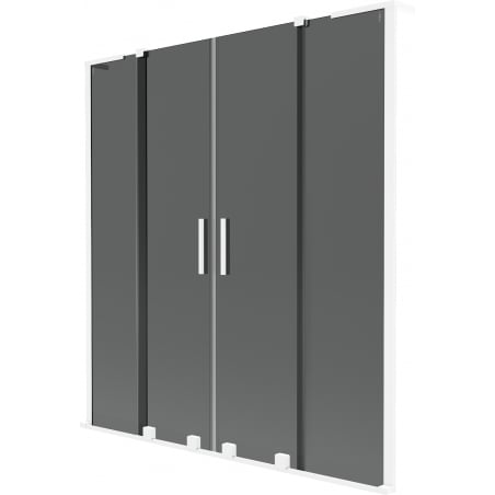 Mexen Velar L Duo klizni paravan za kadu, 2-dijelni, klizni 160 x 150 cm, grafit, bijeli - 896-160-003-42-20