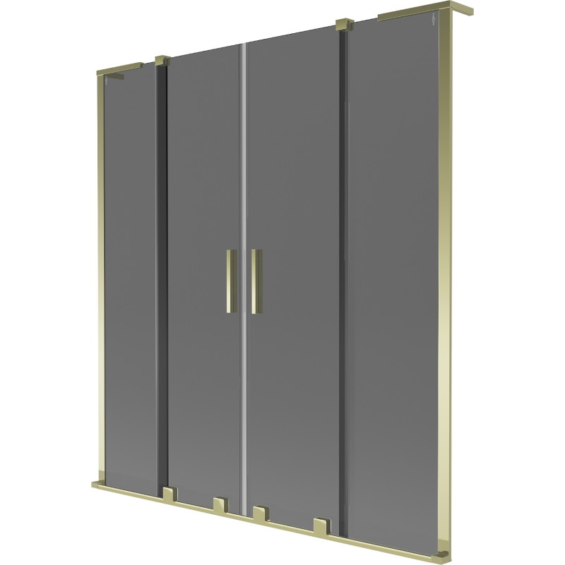 Mexen Velar L Duo vannitoa slaiduks, kahe tiivaga, liikuv, 160 x 150 cm, grafiit, kuldne - 896-160-003-42-50
