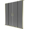 Mexen Velar L Duo vannitoa slaiduks, kahe tiivaga, liikuv, 160 x 150 cm, grafiit, kuldne - 896-160-003-42-50