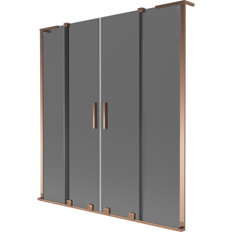 Mexen Velar L Duo vanniku bi-fold uksed, lükand, 160 x 150 cm, grafiit, roosa kuld - 896-160-003-42-60