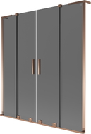 Mexen Velar L Duo paravan za kadu s dvokrilnim kliznim vratima 160 x 150 cm, grafit, ružičasto zlato - 896-160-003-42-60