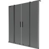 Mexen Velar L Duo mampara de bañera 2 hojas correderas 160 x 150 cm, grafito, gris acero cepillado - 896-160-003-42-66