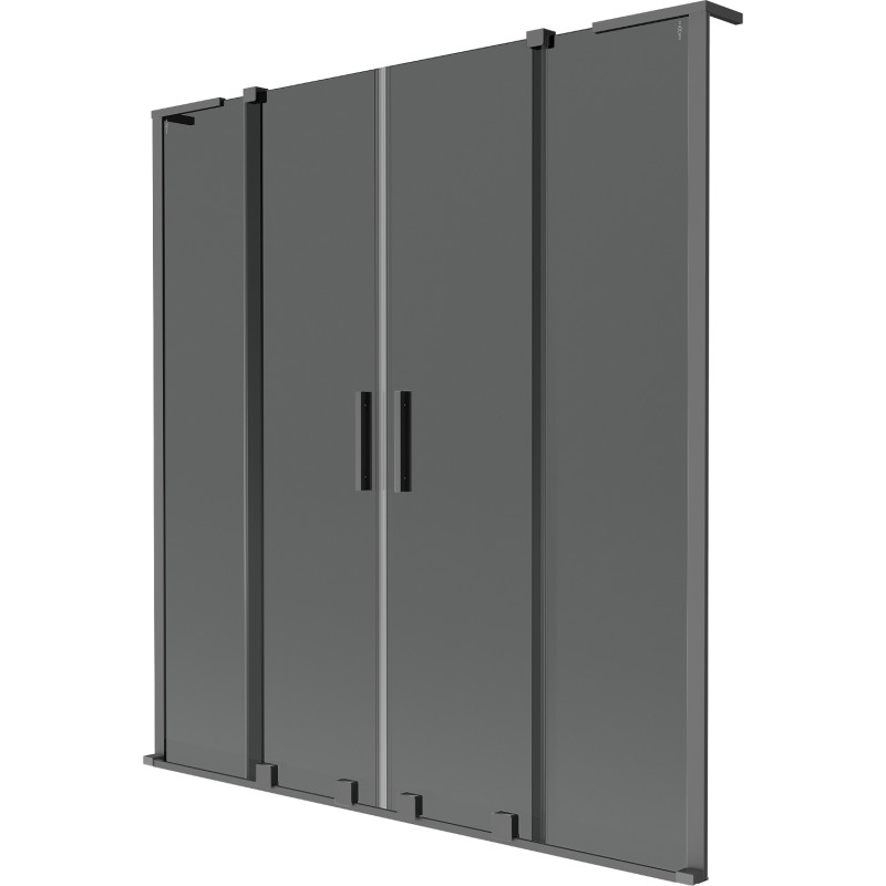 Mexen Velar L Duo vanniekraan 2-osaline libistatav 160 x 150 cm, grafiit, gun metal - 896-160-003-42-95