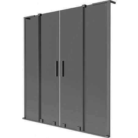 Mexen Velar L Duo vanniekraan 2-osaline libistatav 160 x 150 cm, grafiit, gun metal - 896-160-003-42-95