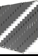 Mexen Velar L Duo-Duschwand, 2-flügelig, verschiebbar, 160 x 150 cm, Graphit, gebürsteter Nickel - 896-160-003-42-97