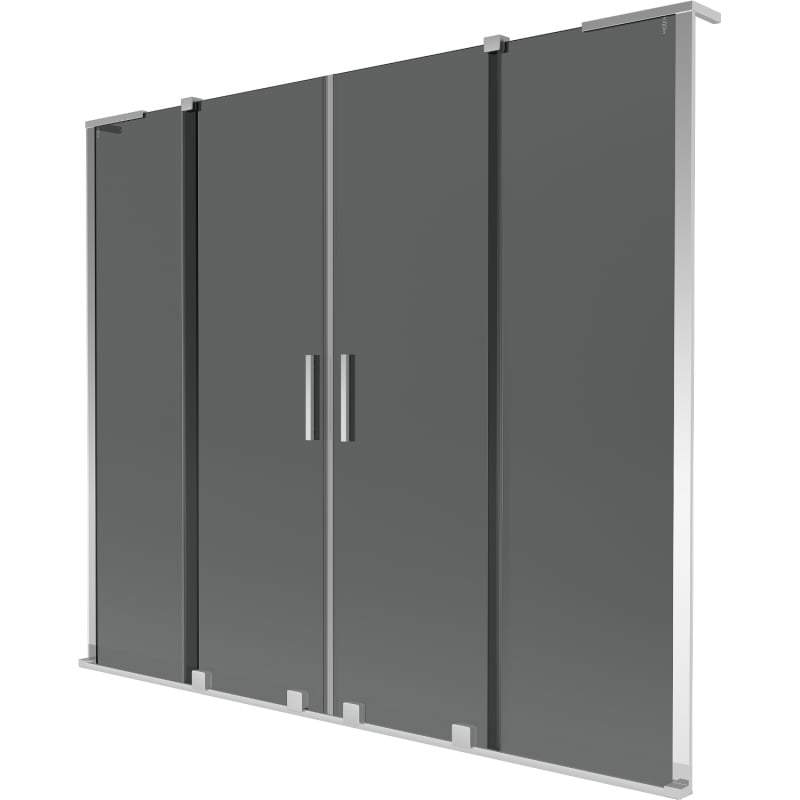 Mexen Velar L Duo Bath Screen 2-Wing Sliding 170 x 150 cm, Graphite, Chrome - 896-170-003-42-01