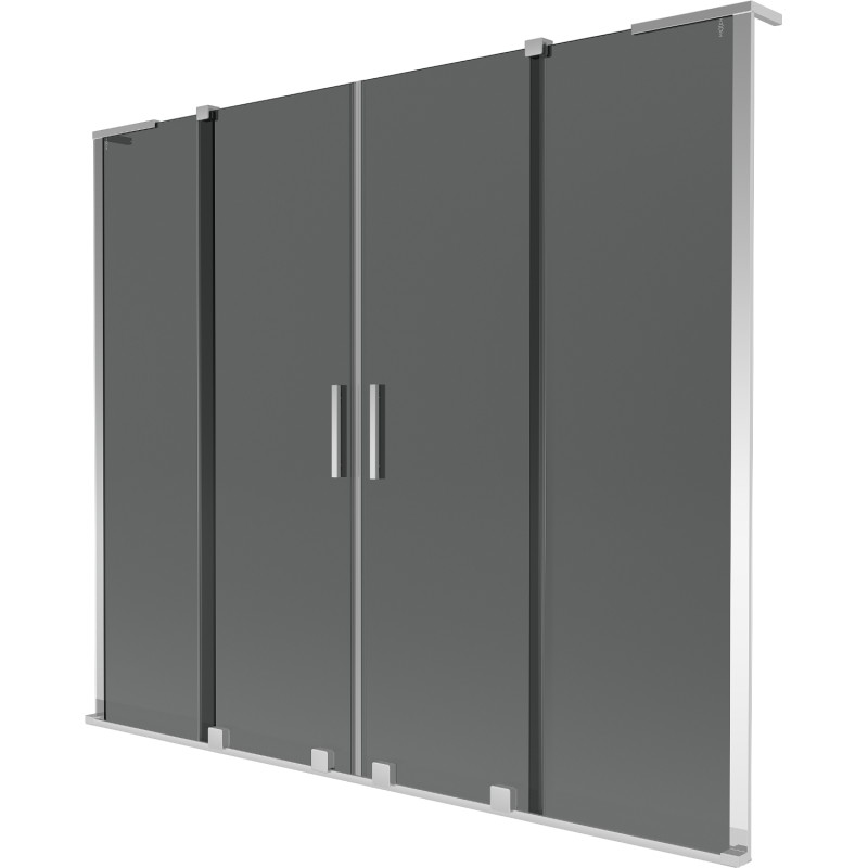 Mexen Velar L Duo vanniekraan 2-paneeliga liuglev 170 x 150 cm, grafiit, kroom - 896-170-003-42-01