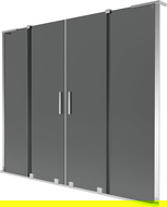 Mexen Velar L Duo Badewannenabtrennung 2-flügelig verschiebbar 170 x 150 cm, grafit, chrom - 896-170-003-42-01