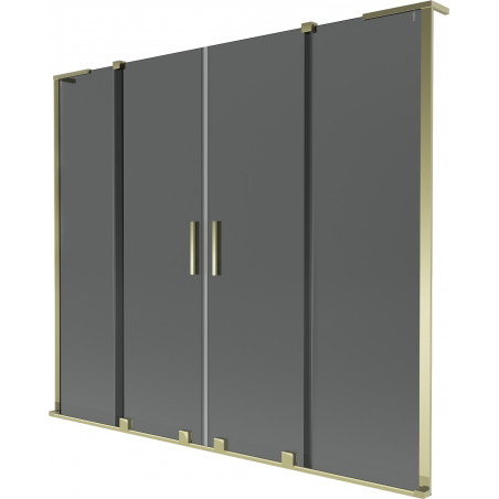 Mexen Velar L Duo vannitoaukse 2-ukseline lükandvariant 170 x 150 cm, grafiit, kuldne - 896-170-003-42-50