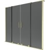 Mexen Velar L Duo vannisein kahepoolne lükandaken 170 x 150 cm, grafiit, kuldne harjatud - 896-170-003-42-55