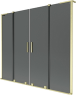 Mexen Velar L Duo 2-panel Sliding Bath Screen 170 x 150 cm, Graphite, Brushed Gold - 896-170-003-42-55