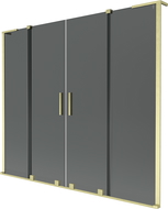 Mexen Velar L Duo paratia da vasca a 2 ante scorrevoli 170 x 150 cm, grafite, oro spazzolato - 896-170-003-42-55