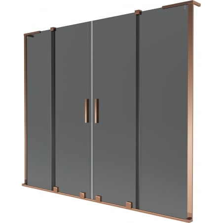 Mexen Velar L Duo kahetihiline liikuv vannisein 170 x 150 cm, grafiit, roosa kuld - 896-170-003-42-60