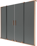 Mexen Velar L Duo Sliding Bathtub Screen 2-Panel 170 x 150 cm, Graphite, Brushed Copper - 896-170-003-42-65