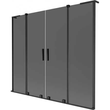 Mexen Velar L Duo Badewannenabtrennung 2-flügelig, verschiebbar, 170 x 150 cm, Graphit, Schwarz - 896-170-003-42-70