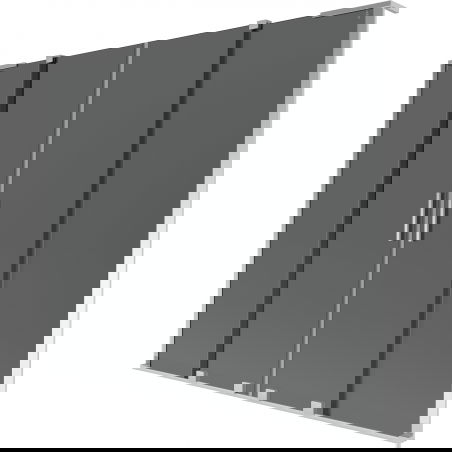 Mexen Velar L Duo badkarsparavan 2-delad skjutbar 200 x 150 cm, grafit, krom - 896-200-003-42-01