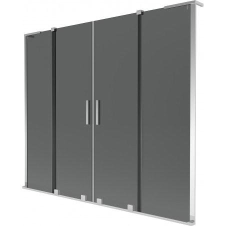 Mexen Velar L Duo vanniekraan 2-tiivaline, lükandav 200 x 150 cm, grafiit, kroom - 896-200-003-42-01