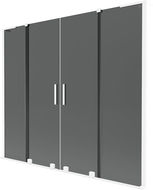 Mexen Velar L Duo Badewannenabtrennung 2-flügelig verschiebbar 200 x 150 cm, Graphit, Weiß - 896-200-003-42-20