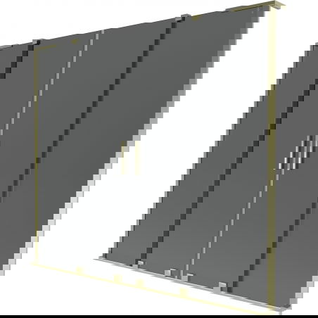 Mexen Velar L Duo Badewannenabtrennung 2-flügelig verschiebbar 200 x 150 cm, graphit, gold - 896-200-003-42-50