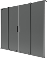 Mexen Velar L Duo-Duschwand 2-teilig verschiebbar 200 x 150 cm, Graphit, gebürstet Gun Gray - 896-200-003-42-66