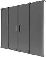 Mexen Velar L Duo mampara de ducha 2 puertas correderas 200 x 150 cm, grafito, gris pistola cepillado - 896-200-003-42-66