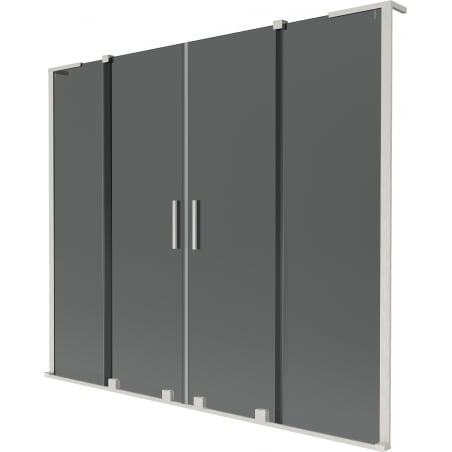 Mexen Velar L Duo Badewannenfaltwand 2-flügelig, verschiebbar, 200 x 150 cm, Graphit, gebürsteter Nickel - 896-200-003-42-97